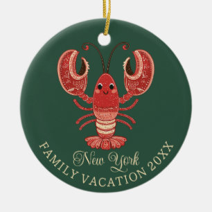New Yorker Familienurlaub Andenken Hummer Keramik Ornament