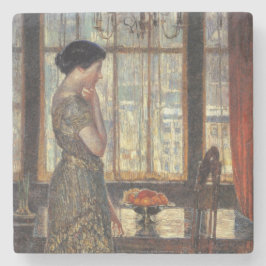 New Yorker Fenster im Winter (von Childe Hassam) Steinuntersetzer