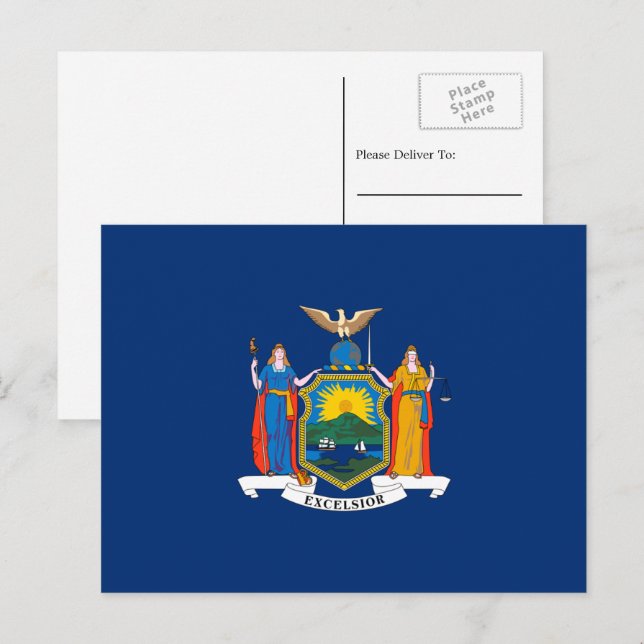 New Yorker Flag, Flag New York Postkarte (Vorne/Hinten)