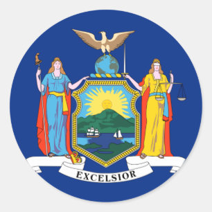 New Yorker Flagge Runder Aufkleber