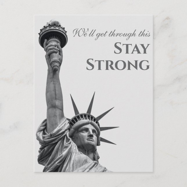 New Yorker Freiheitsstatue Bleibe stark Postkarte (Vorderseite)