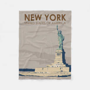New Yorker Freiheitsstatue Retro Fleecedecke
