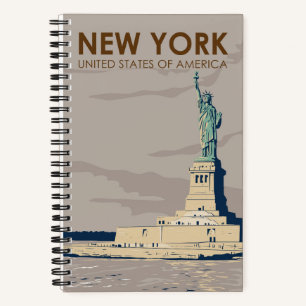 New Yorker Freiheitsstatue Retro Notizbuch