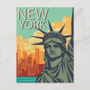 New Yorker Freiheitsstatue Vintage Postkarte