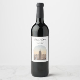 New Yorker Gastgeschenk Hochzeit Personalisiert Weinetikett