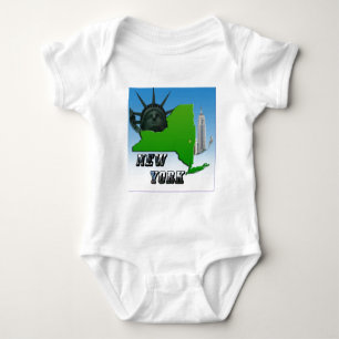 New Yorker Karte, Freiheitsstatue, Denkmal Baby Strampler