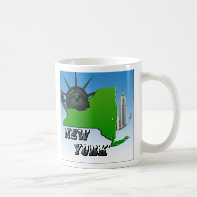 New Yorker Karte, Freiheitsstatue, Denkmal Kaffeetasse (Rechts)