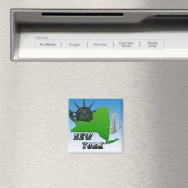 New Yorker Karte, Freiheitsstatue, Denkmal Magnet