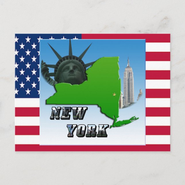 New Yorker Karte, Freiheitsstatue, Denkmal Postkarte (Vorderseite)