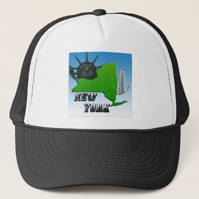 New Yorker Karte, Freiheitsstatue, Denkmal Truckerkappe (Vorderseite)
