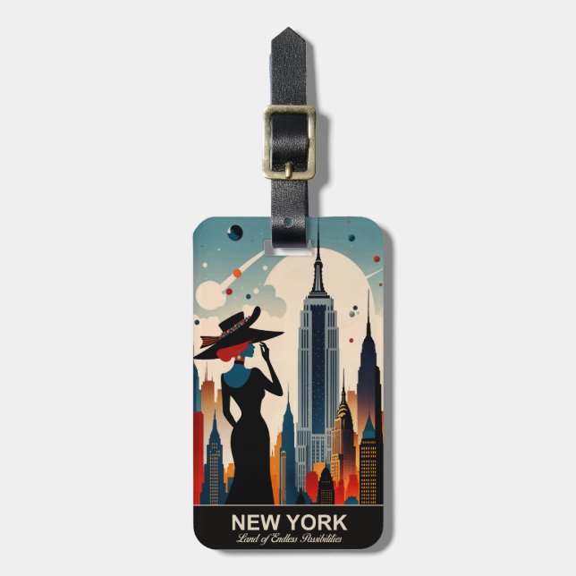 New Yorker Land der endlosen Möglichkeiten Gepäckm Gepäckanhänger (Vorderseite vertikal)