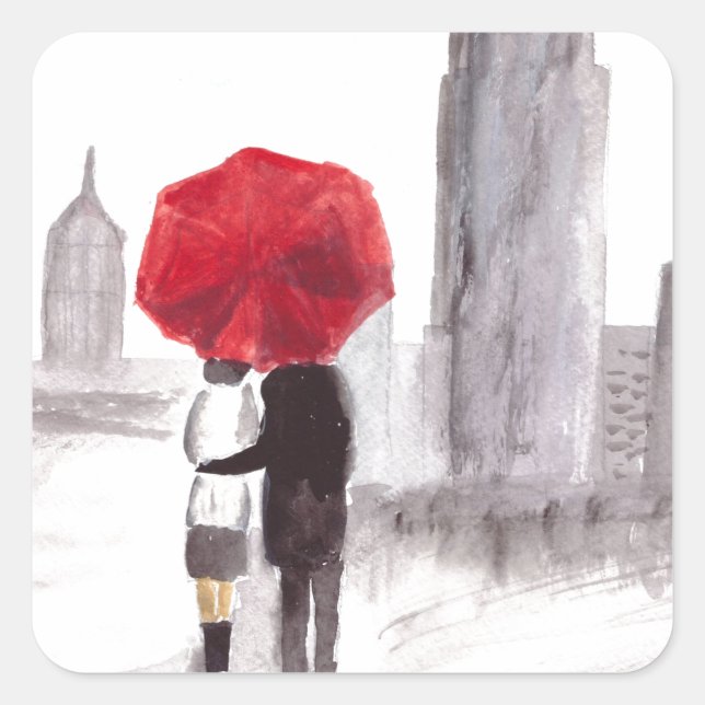 New Yorker Liebe Quadratischer Aufkleber (Vorderseite)