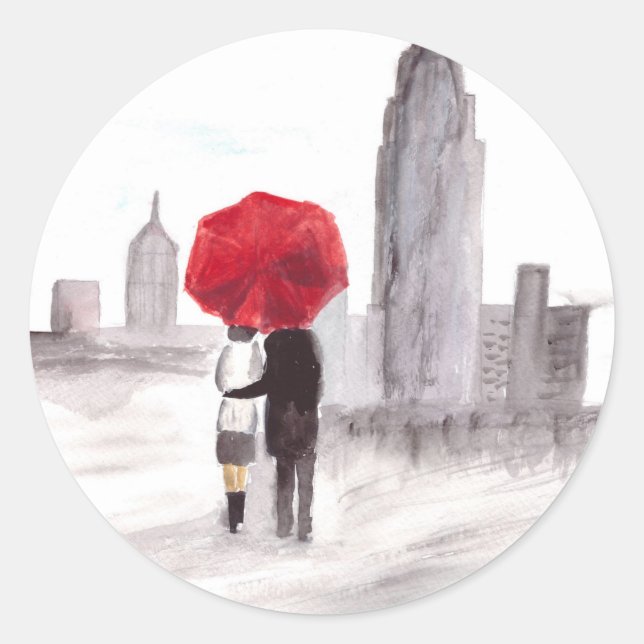 New Yorker Liebe Runder Aufkleber (Vorderseite)