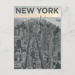 New Yorker Minimalistische Skyline-Kunst Postkarte
