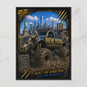 New Yorker Monster-Truck Off-Road-Kunst Postkarte
