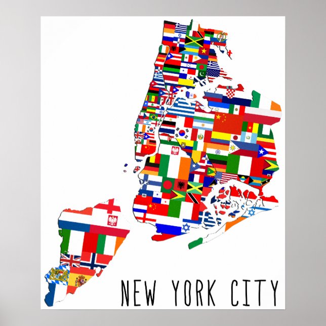 New Yorker Nachbarschaftsflaggen Poster (Vorne)