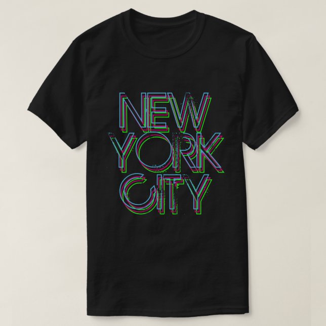 New Yorker Neonlichter T-Shirt (Design vorne)