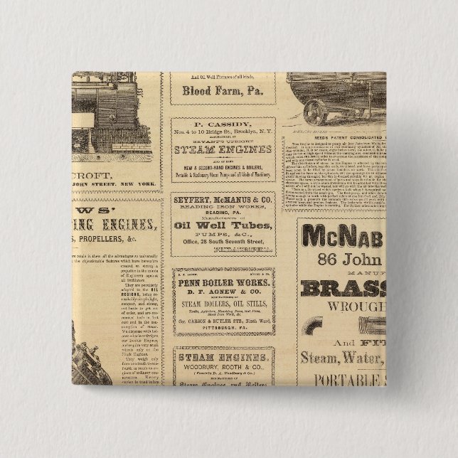 New Yorker Ölwerbung Button (Vorderseite)
