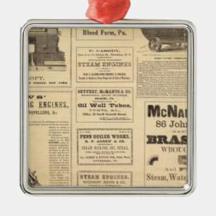 New Yorker Ölwerbung Silbernes Ornament