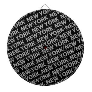 New Yorker Pattern Grau Dartscheibe