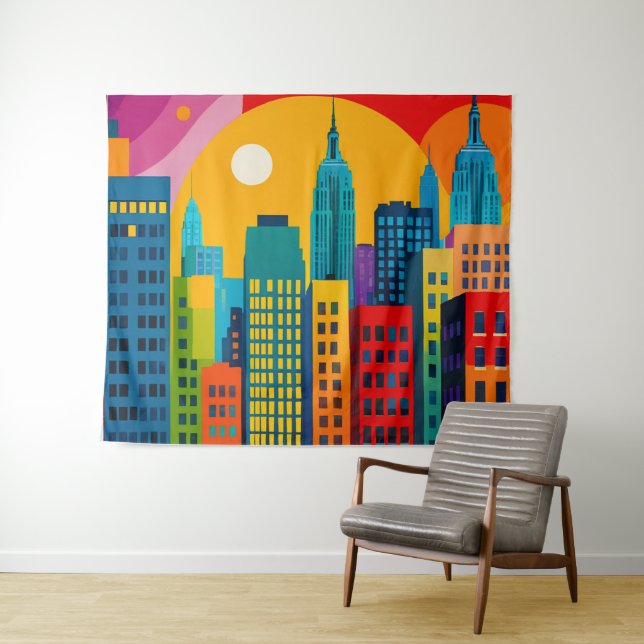 New Yorker Pop Art Wandteppich (Beispiel (Horizontal))
