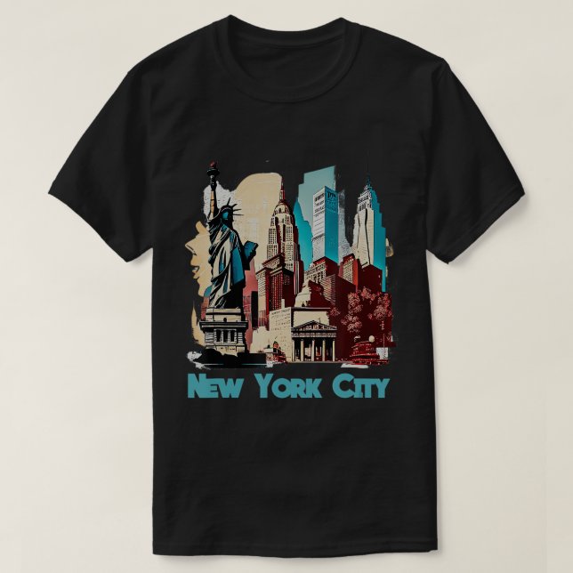 New Yorker Pride New Sehenswürdigkeiten NYC Souven T-Shirt (Design vorne)