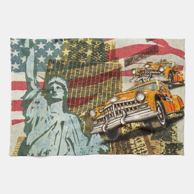 New Yorker Reiseplakat. Geschirrtuch (Horizontal)