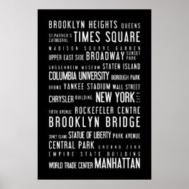 New Yorker Schwarz-Weiß-Poster Poster
