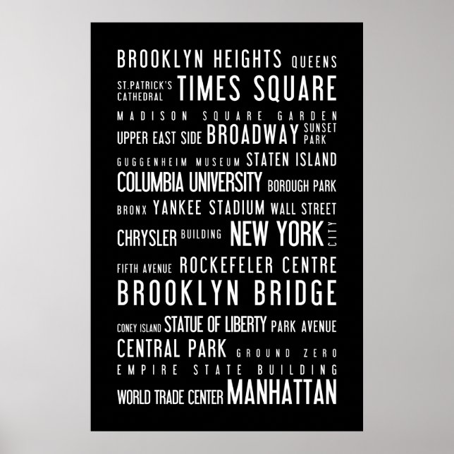 New Yorker Schwarz-Weiß-Poster Poster (Vorne)