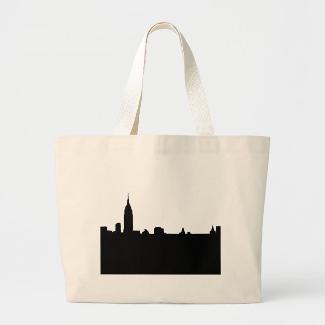 New Yorker Silhouette Black & White Jumbo Stoffbeutel (Vorne)