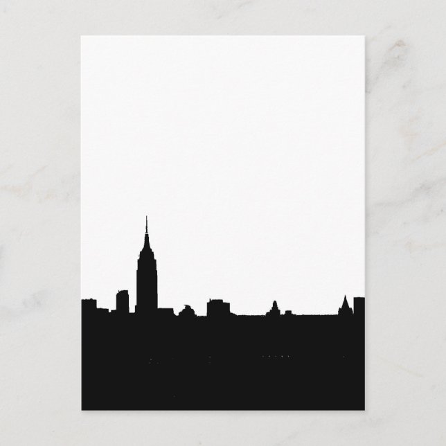 New Yorker Silhouette Black & White Postkarte (Vorderseite)