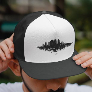 New Yorker Skyline Aquarell Schwarz-Weiß Truckerkappe