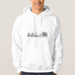 New Yorker Skyline-Aquarellfarbe schwarz NYC Vinta Hoodie