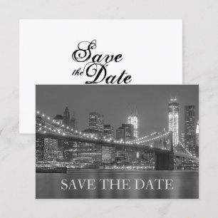 New Yorker Skyline Brooklyn Hochzeit Termin vormer Einladung