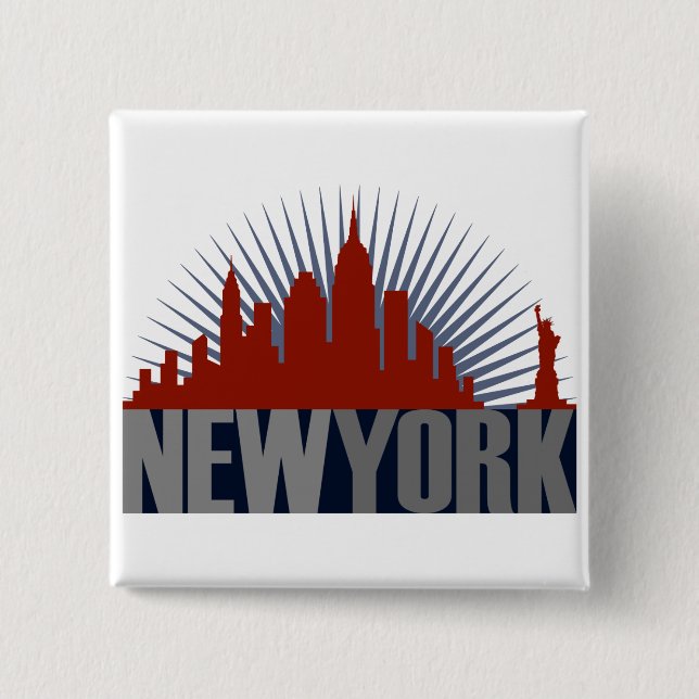 New Yorker Skyline Button (Vorderseite)