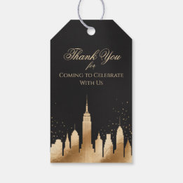 New Yorker Skyline Partydekoration Schwarz & Gold Geschenkanhänger