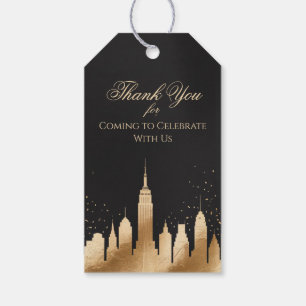 New Yorker Skyline Partydekoration Schwarz & Gold Geschenkanhänger