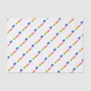 New Yorker Skyline Regenbogen NYC Aquarell Bunt Seidenpapier