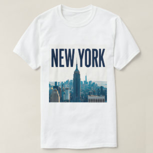 New Yorker Skyline Statue of Liberty Reise Design T-Shirt