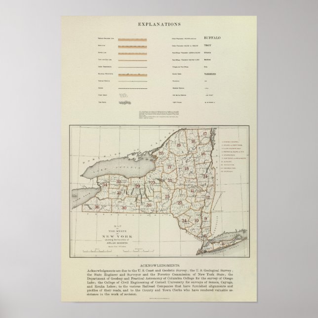 New Yorker Staat-Atlas Poster (Vorne)
