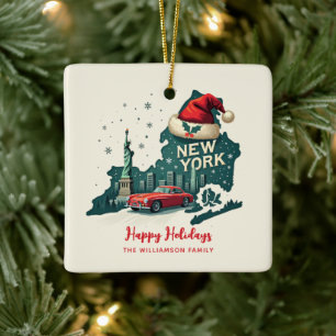 New Yorker Staat Frohe Weihnachten Custom Holiday Keramikornament