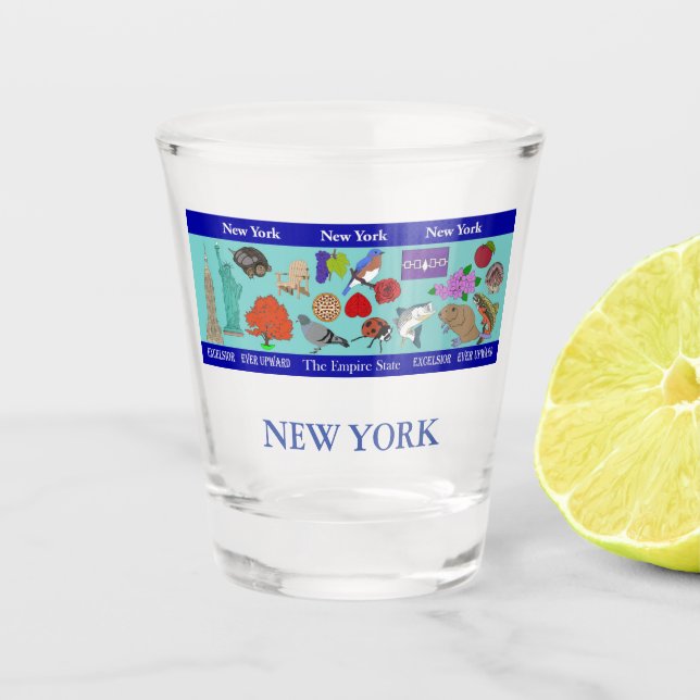 New Yorker Staat-Gedenkglas Schnapsglas (Vorderseite)