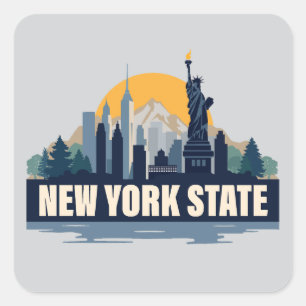 New Yorker Staat, USA Quadratischer Aufkleber