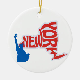 New Yorker Staat Weihnachtsbaum Keramik Ornament