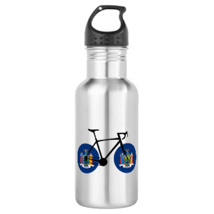 New Yorker Staatsflagge Radfahren Edelstahlflasche