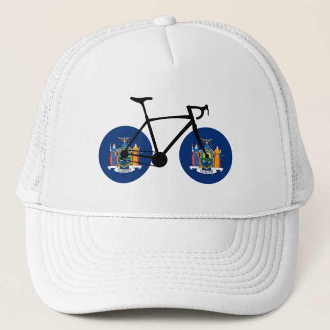 New Yorker Staatsflagge Radfahren Truckerkappe (Vorderseite)