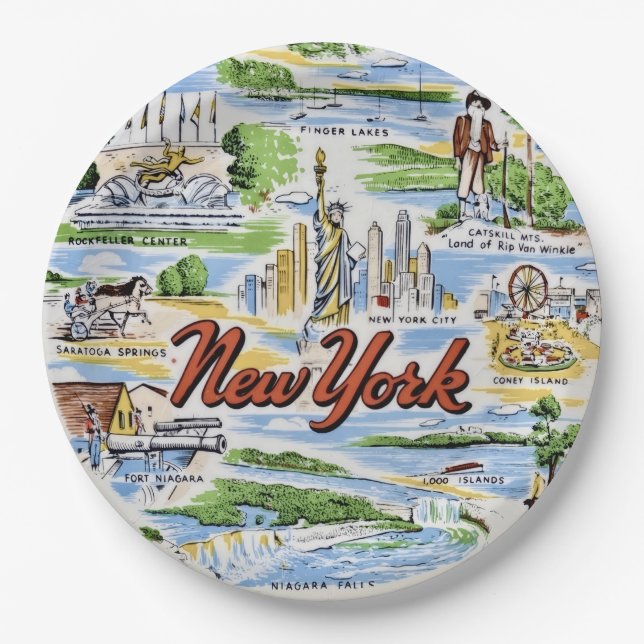 New Yorker Staatsseiten Papierplatten Pappteller (Vorderseite)