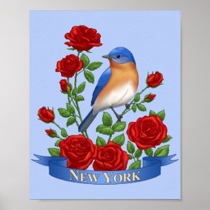 New Yorker Staatsvogel und -blume Poster