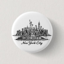 New Yorker Stadt Skyline Line Art Illustration