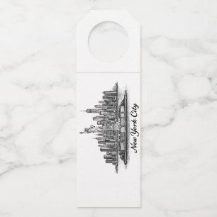 New Yorker Stadt Skyline Line Art Illustration Flaschenanhänger